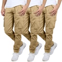 Khaki & Khaki & Khaki 34 3-Pack Men's Flex-Stretch Cotton Cargo Pants, 31-Inch Inseam - Comfortable and Durable